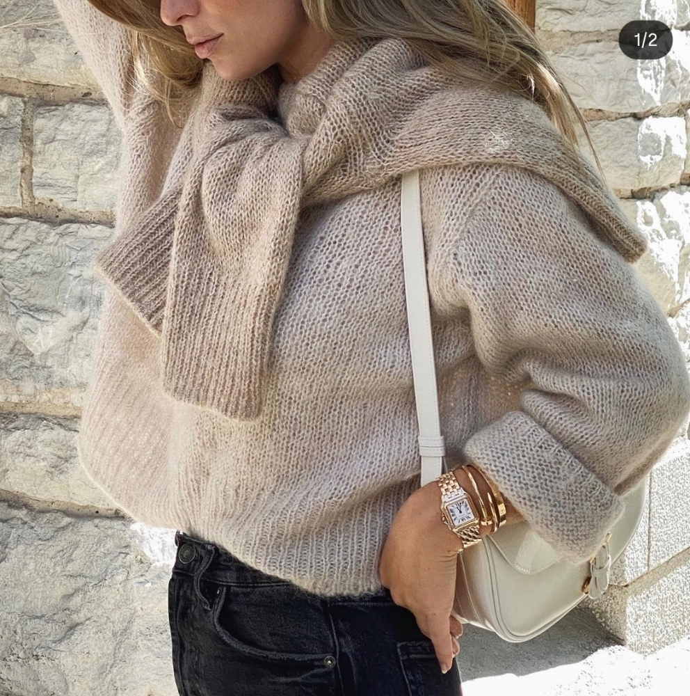 Women's Wool And Alpaca Beige Sweater
